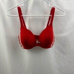 VICTORIA'S SECRET Body By Victoria Lined Perfect Coverage 34DD Red Sequin